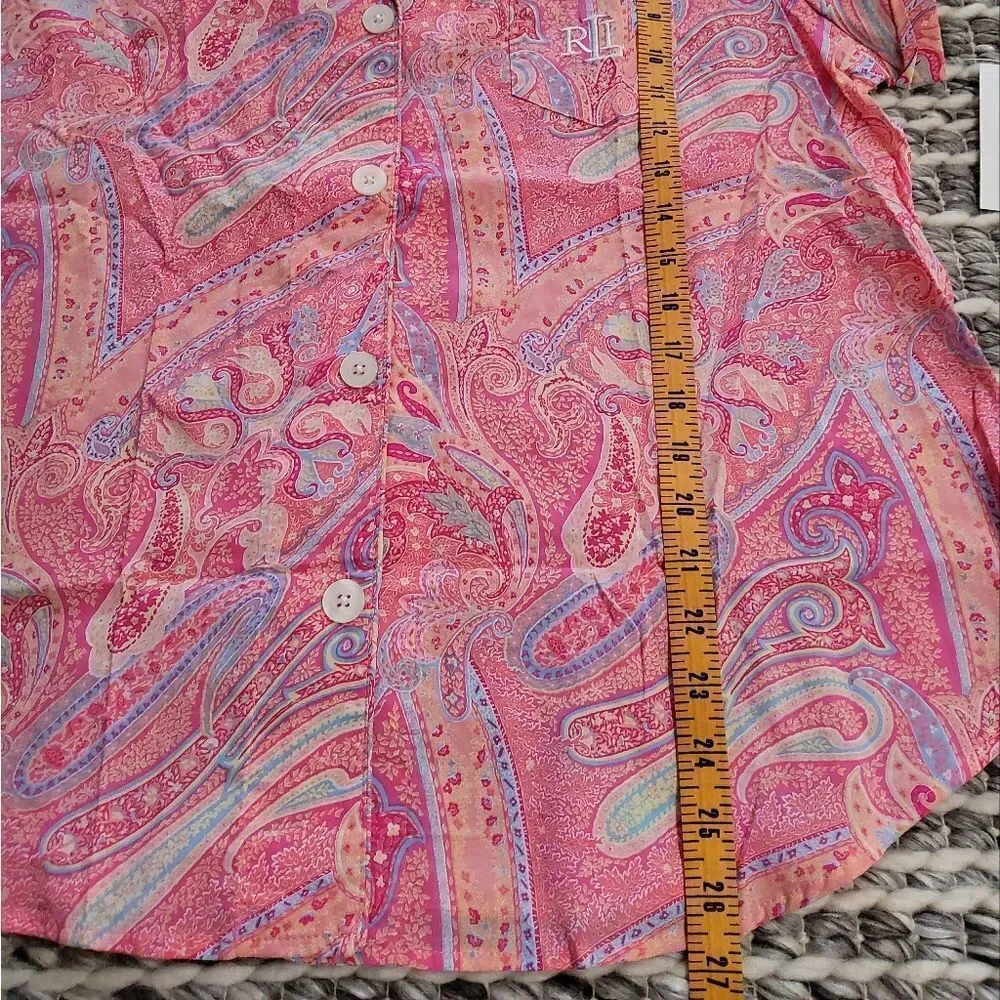 Lauren Ralph Lauren Paisley Two Piece Shorts Pajama Size XL